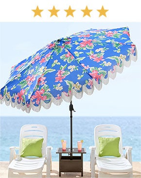 9' TILT AND CRANK UMBRELLA WITH FRINGE