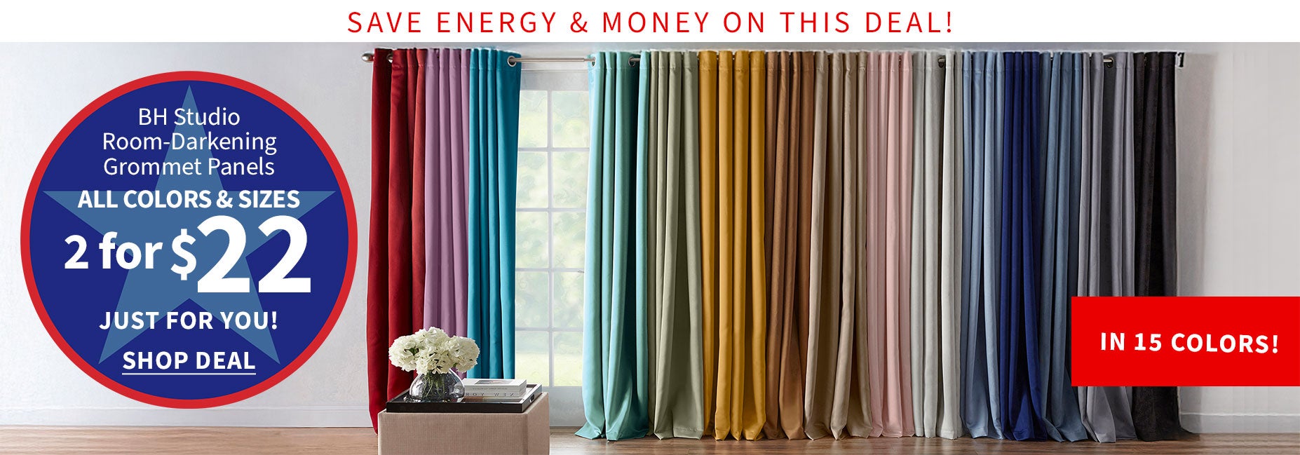 BH Studio Room Darkening Grommet Panel 2 for $22