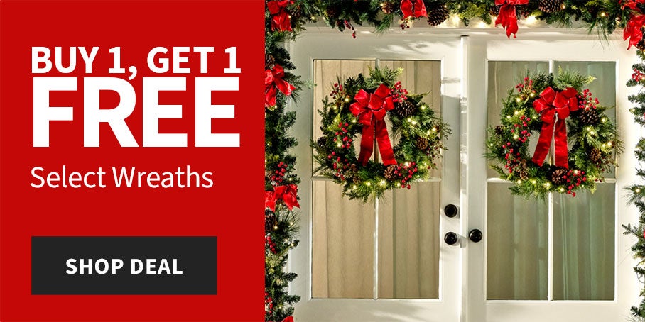BUY 1 GET 1 FREE SELECT WREATHS