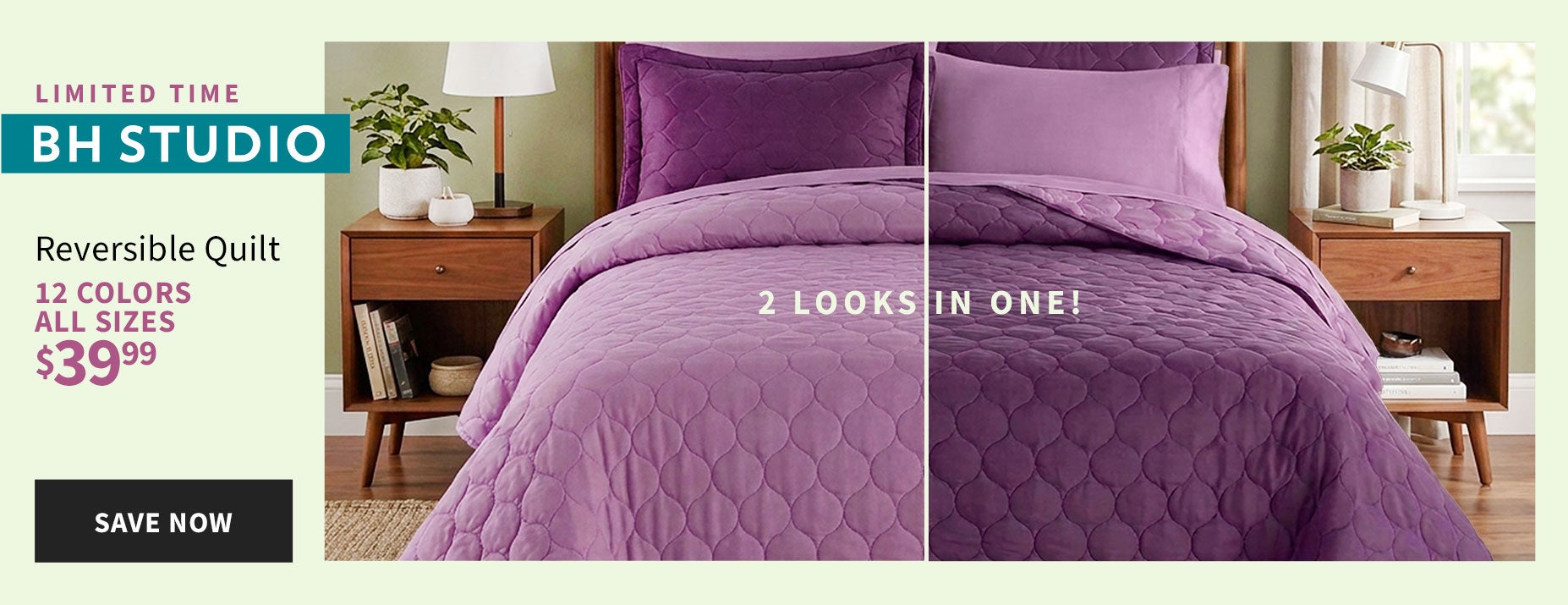 BH STUDIO REVERSIBLE QUILT $39.99
