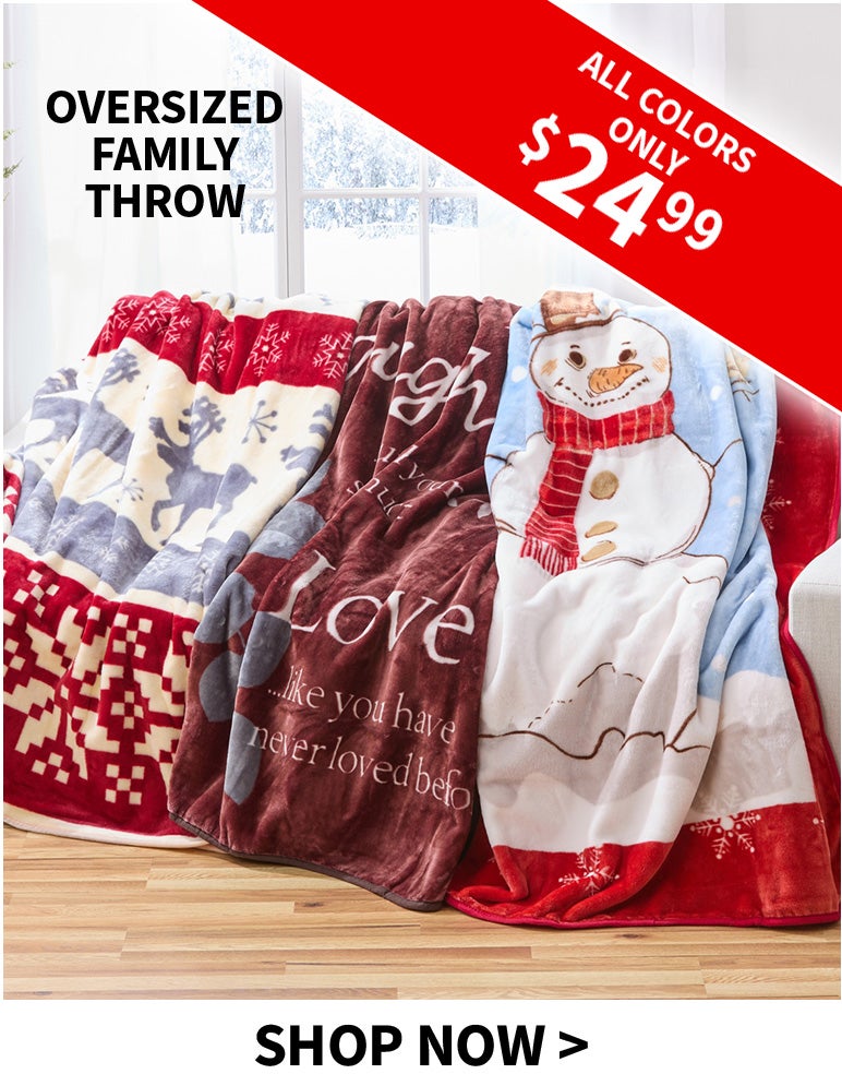 Oversized Family Throw All Colors $24.99 