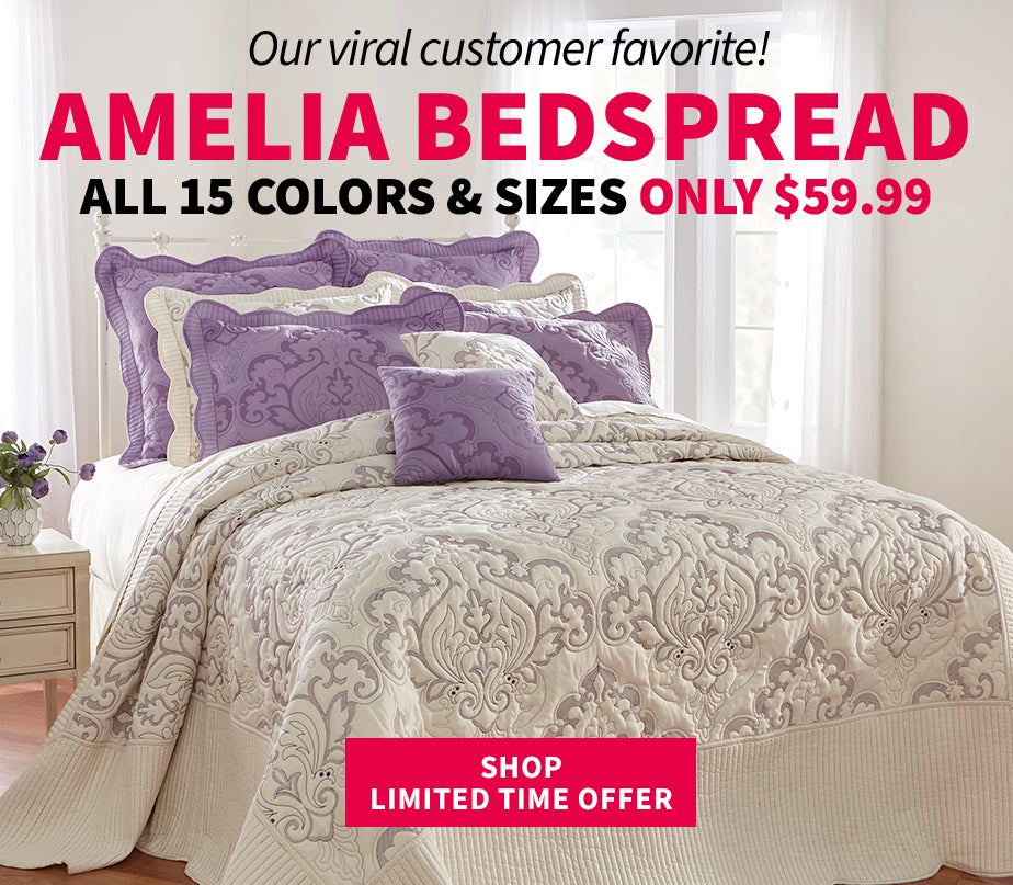 Amelia Bedspread All Colors and Sizes $59.99 