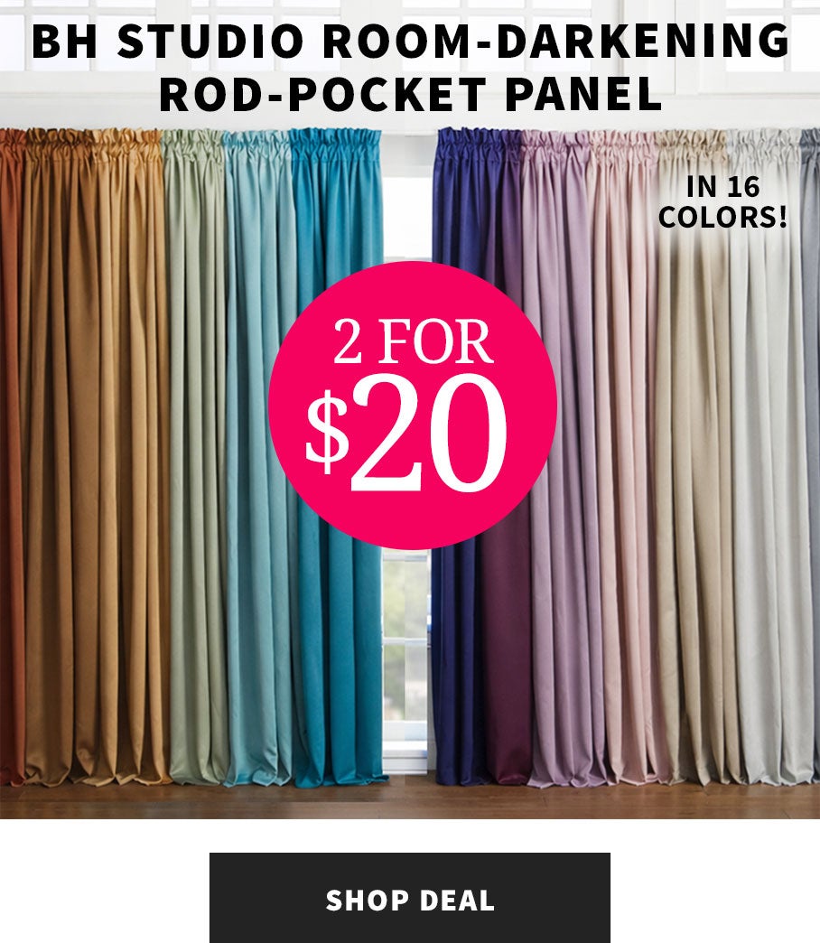 BH STUDIO ROOM-DARKENING ROD-POCKET PANEL 2 FOR $20