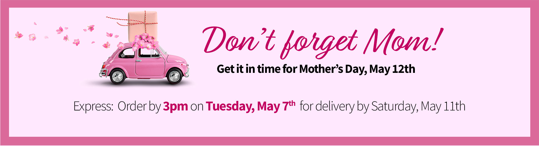 Don't forget about mom. Get it in time for Mother's day, May 12th.