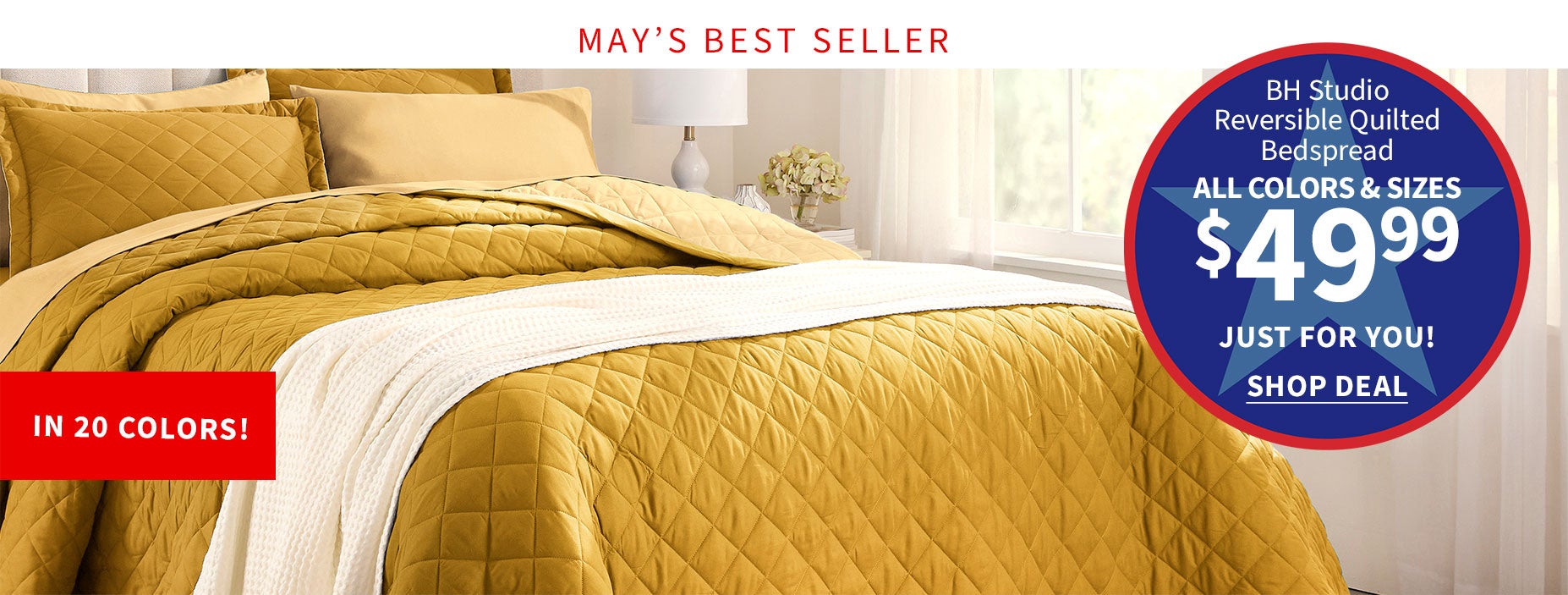 BH Studio Reversible Quilted Bedspread Deal 