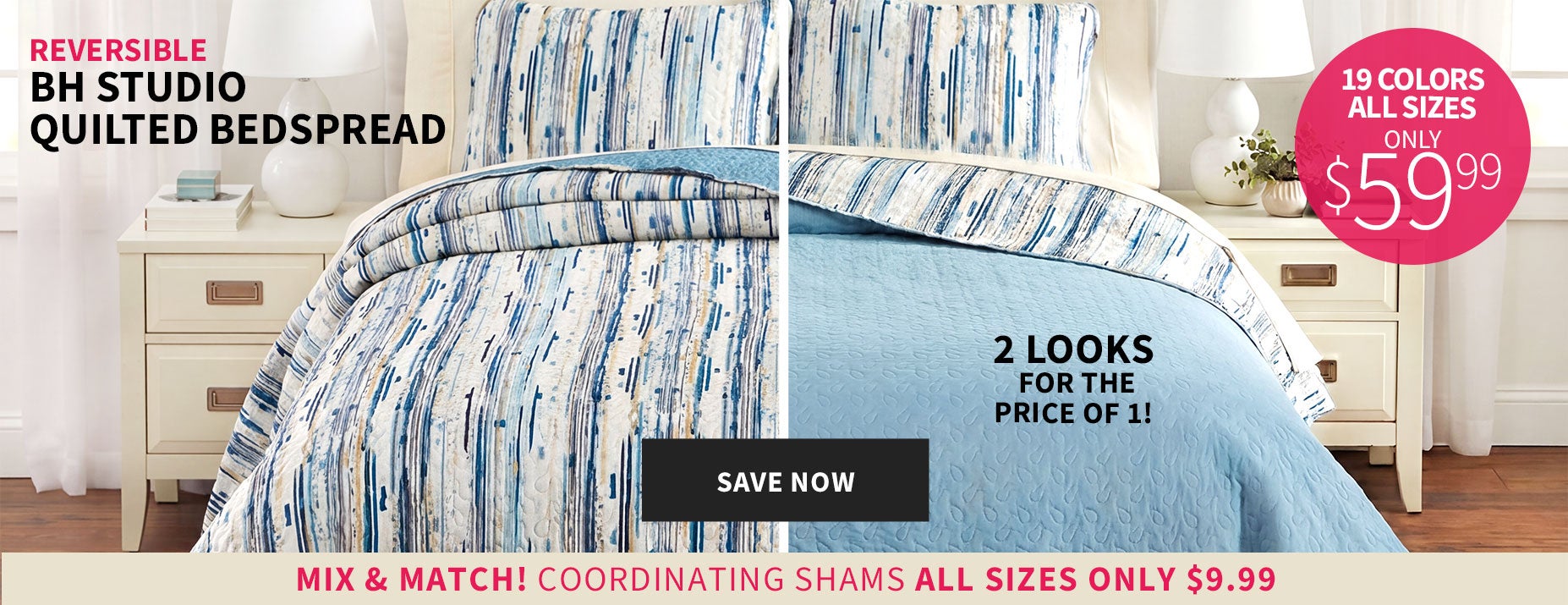 $59.99 BH STUDIO QUILTED BEDSPREAD