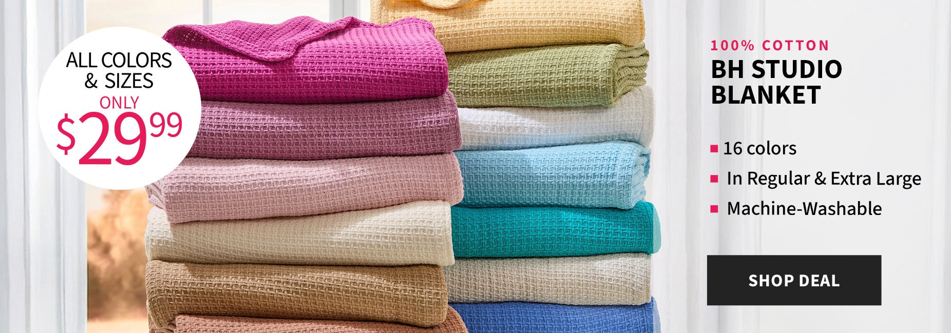 BH Studio Cotton Blanket All Colors/Sizes $29.99