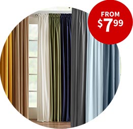 Shop Curtains & Drapes from $7.99.