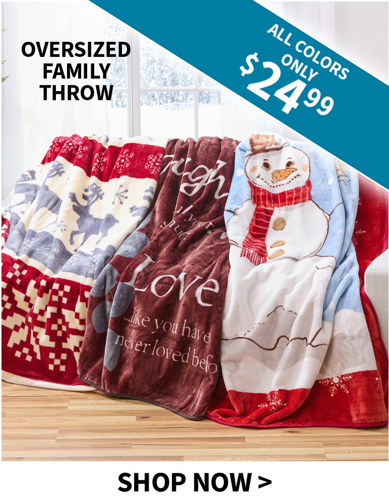 Oversized Family Throw All Colors $24.99 