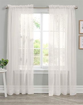 BH Studio Sheer Voile Rod-Pocket Panels -Set of 2