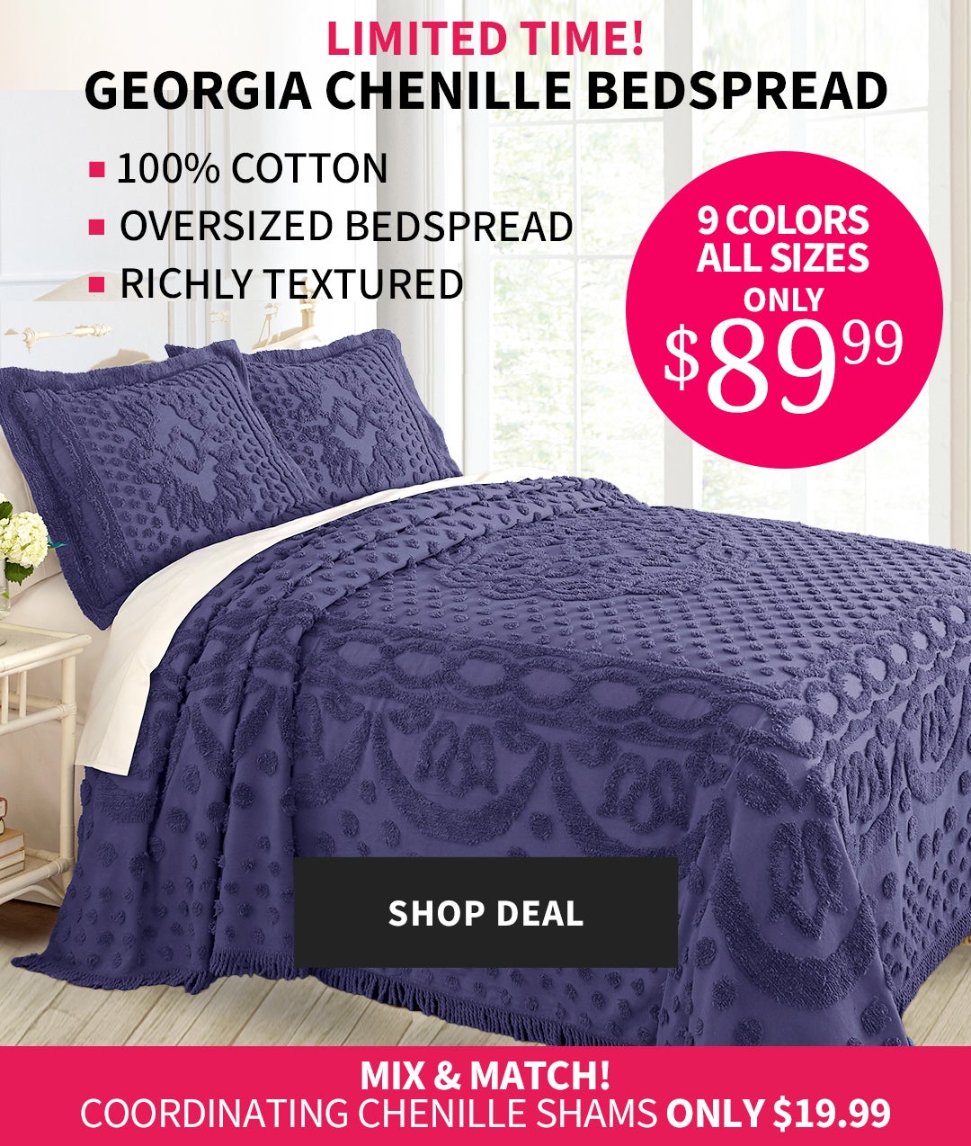 GEORGIA CHENILLE BEDSPREAD ONLY $89.99 - Mobile image 4