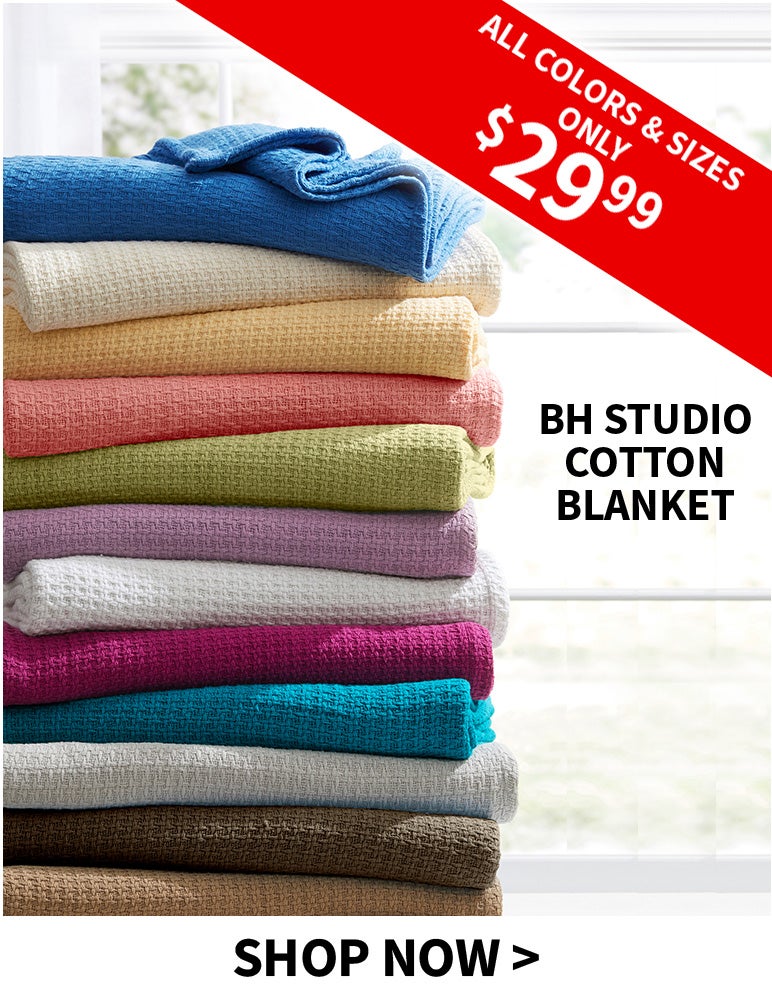 BH Studio Cotton Blanket All Colors and Sizes $29.99 