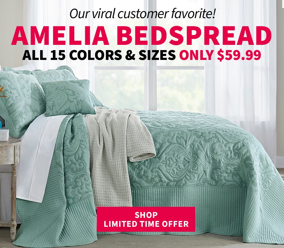Amelia Bedspread All Colors and Sizes $59.99 